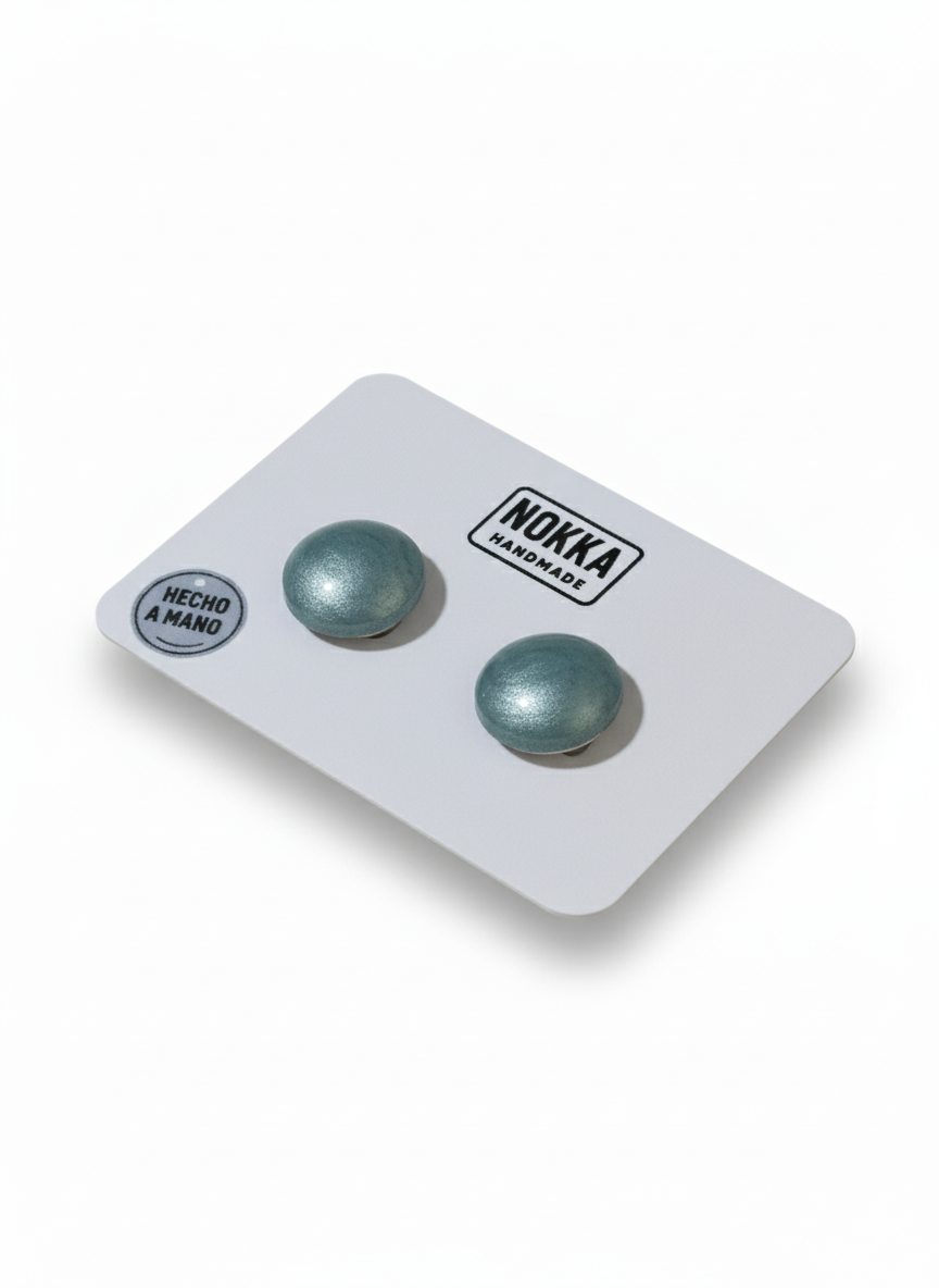 Pendientes botón resina