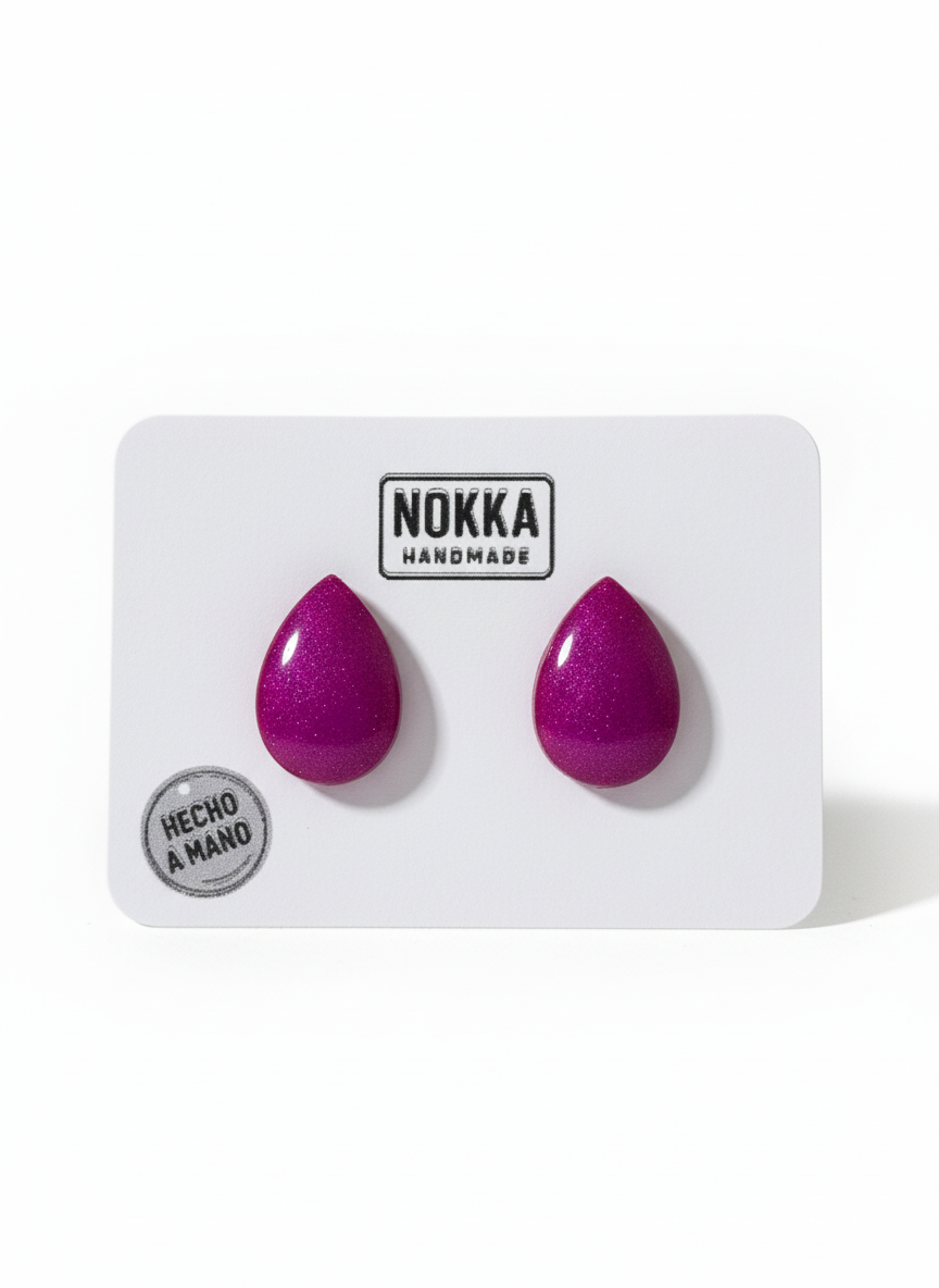 Pendientes botón resina