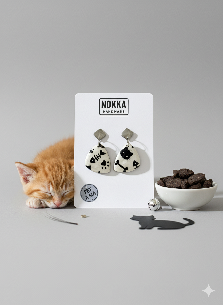 Pendientes huella de gato