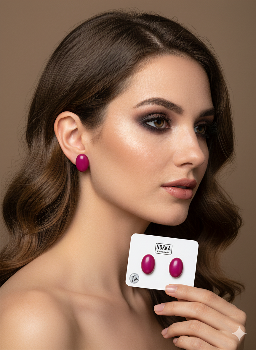 Pendientes botón resina