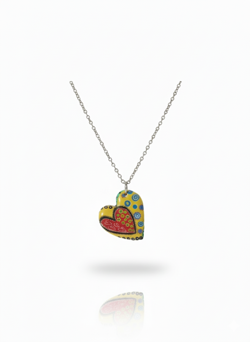 Colgante corazón estampado