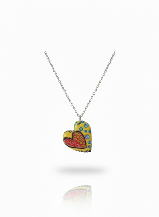 Colgante corazón estampado
