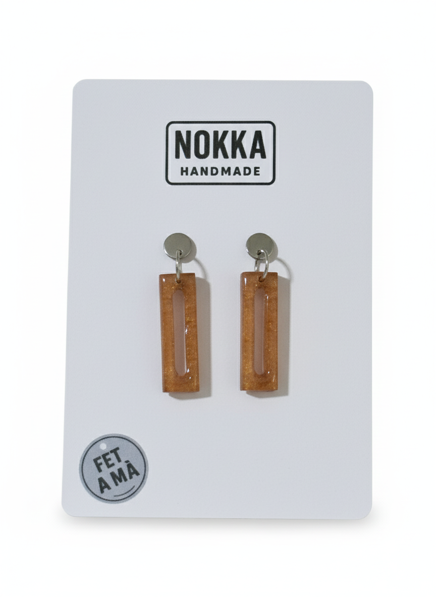 Pendientes largos caramelo