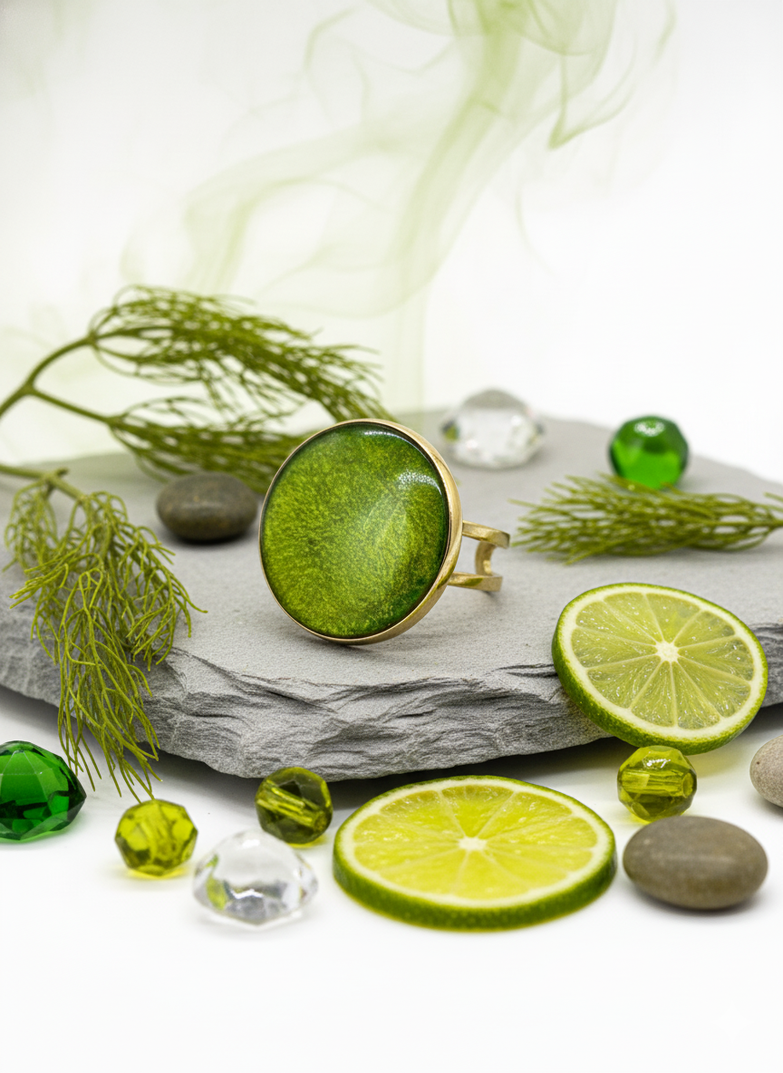 Anillo ajustable acero inoxidable y resina