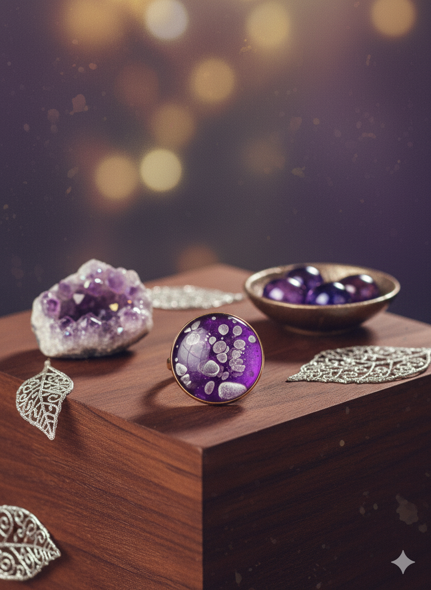 Anillo ajustable acero inoxidable y resina