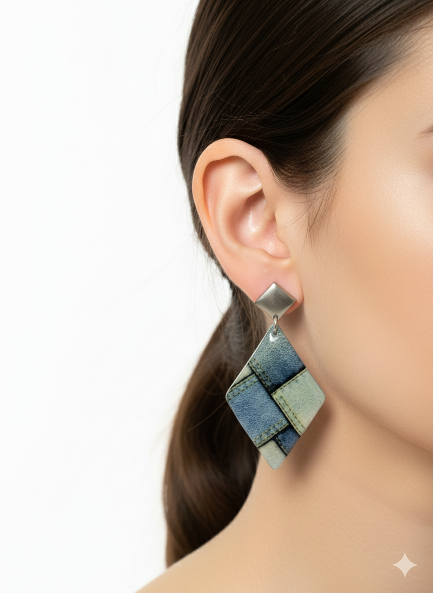 Pendientes rombo vaqueros
