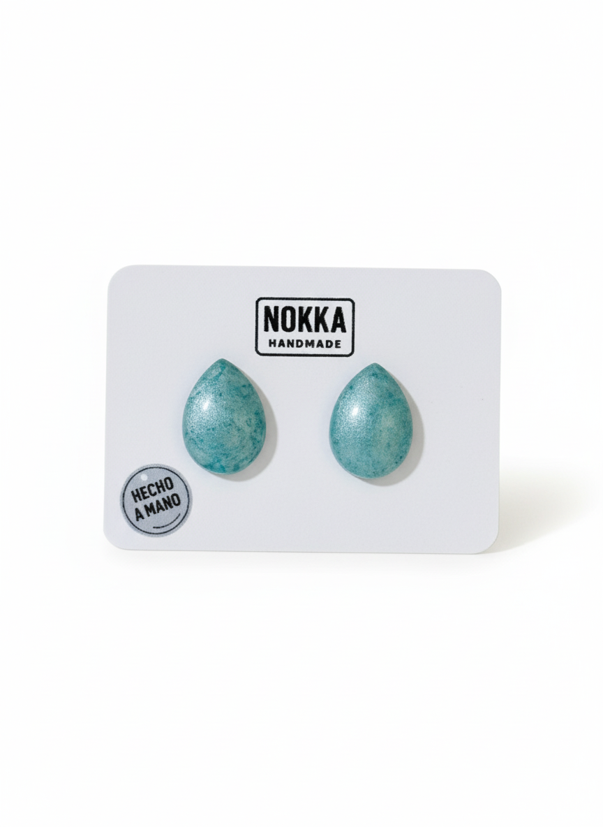 Pendientes botón resina