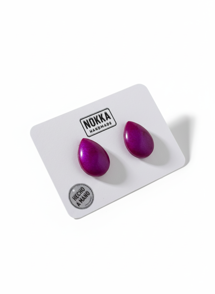 Pendientes botón resina