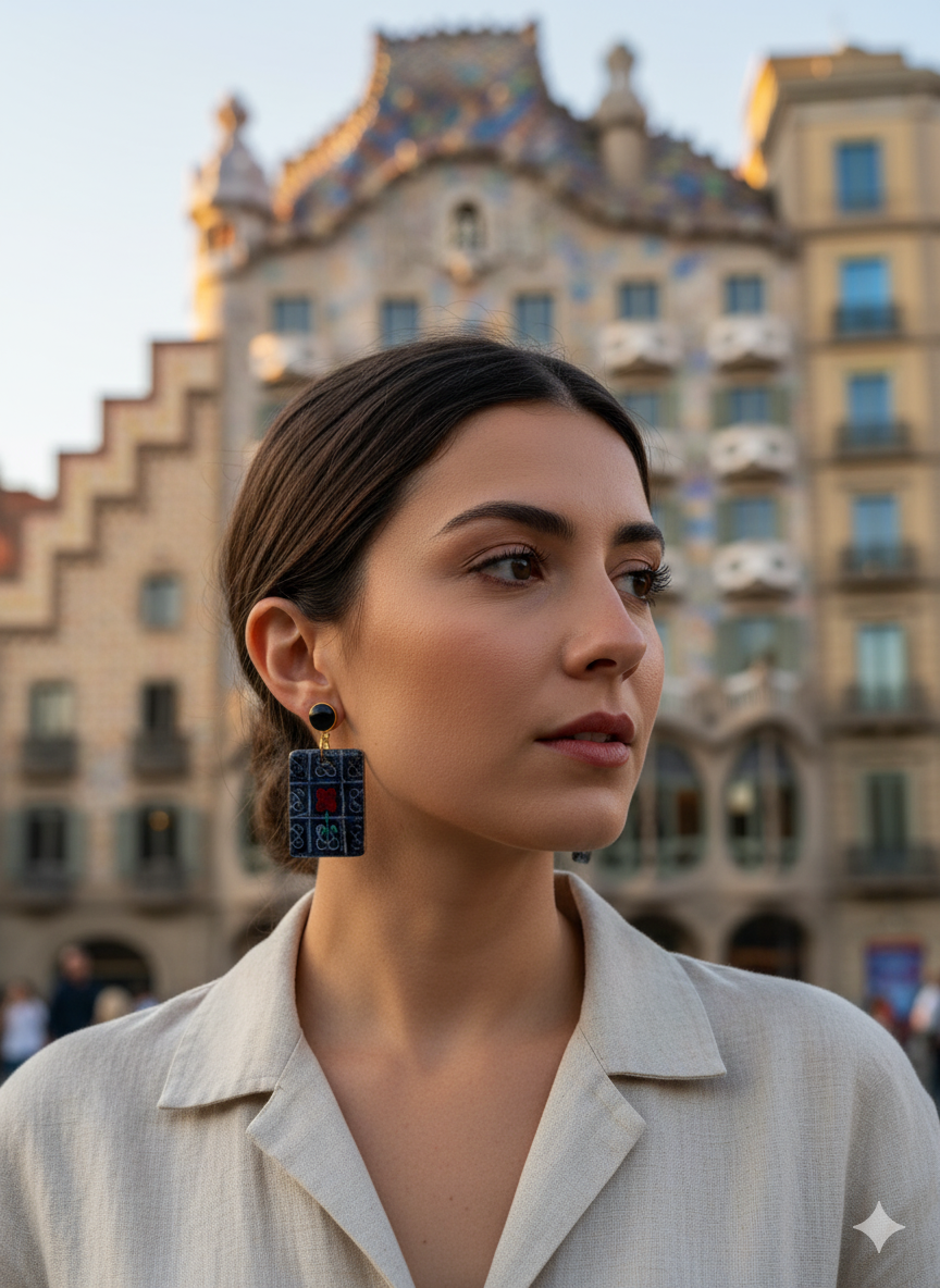 Pendientes mosaico Barcelona