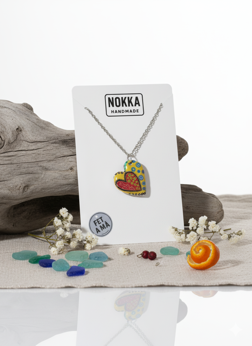 Colgante corazón estampado