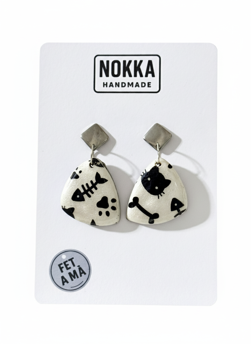 Pendientes huella de gato