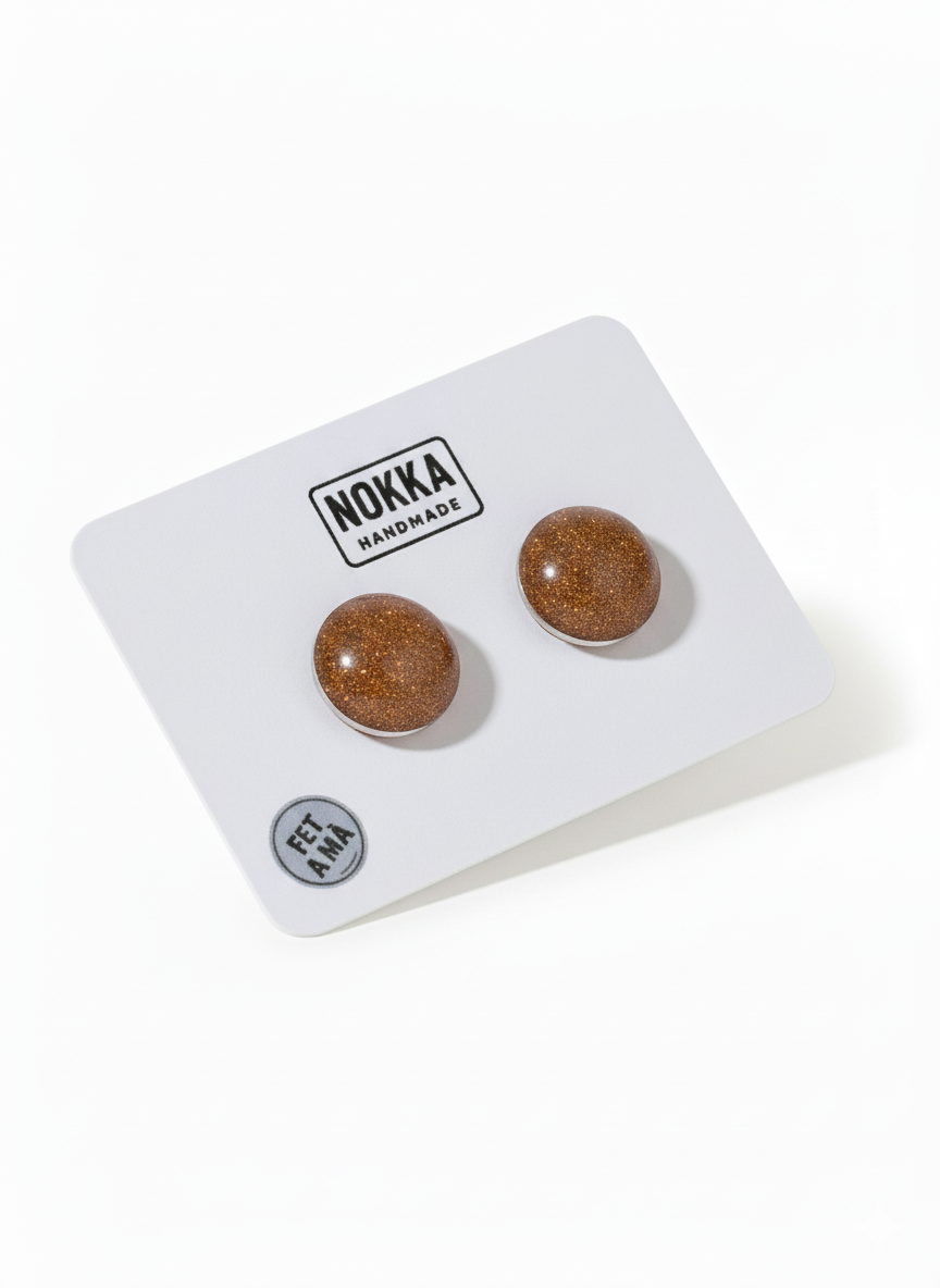 Pendientes botón resina