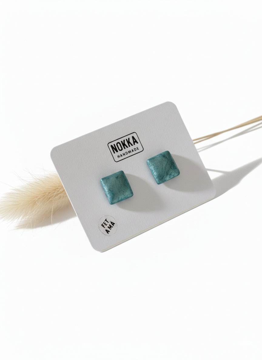 Pendientes botón resina