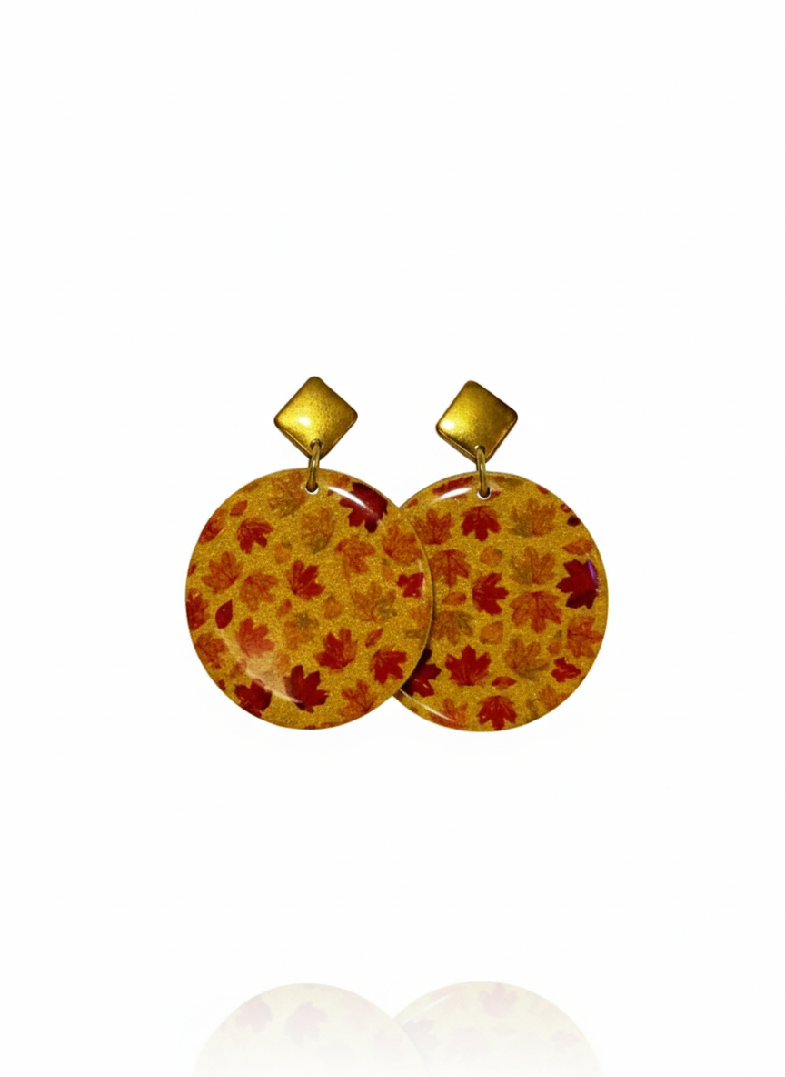 Pendientes circulares hojas