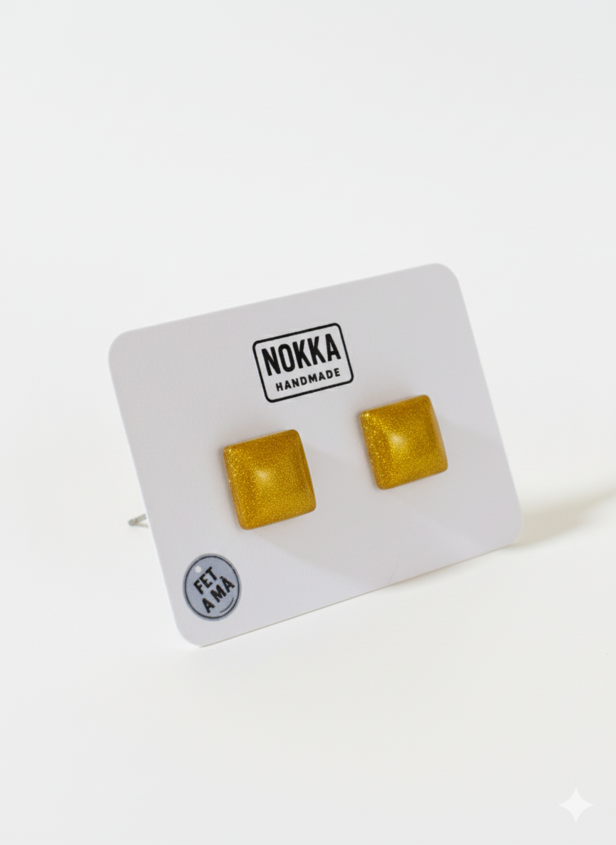 Pendientes botón resina