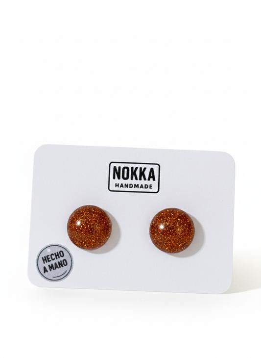 Pendientes botón resina