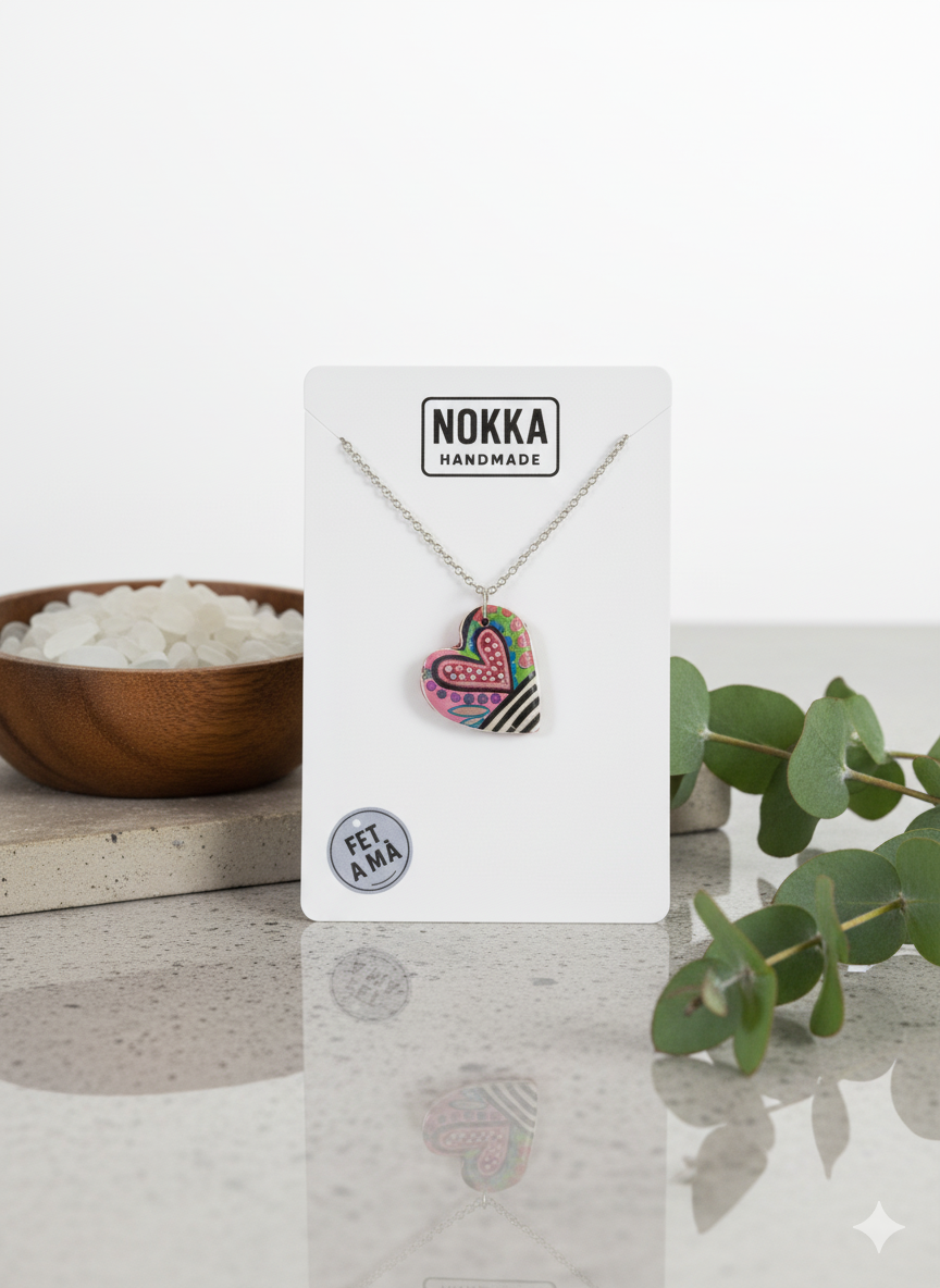 Colgante corazón estampado