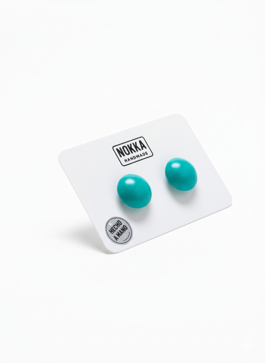 Pendientes botón resina