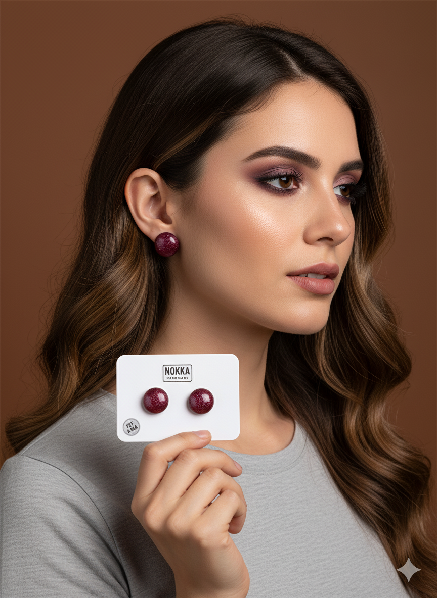 Pendientes botón resina