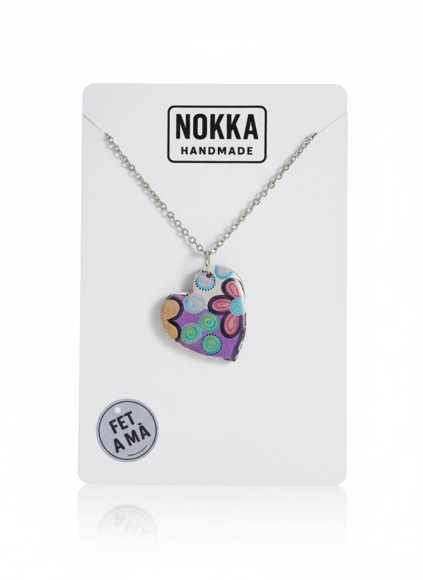 Colgante corazón estampado