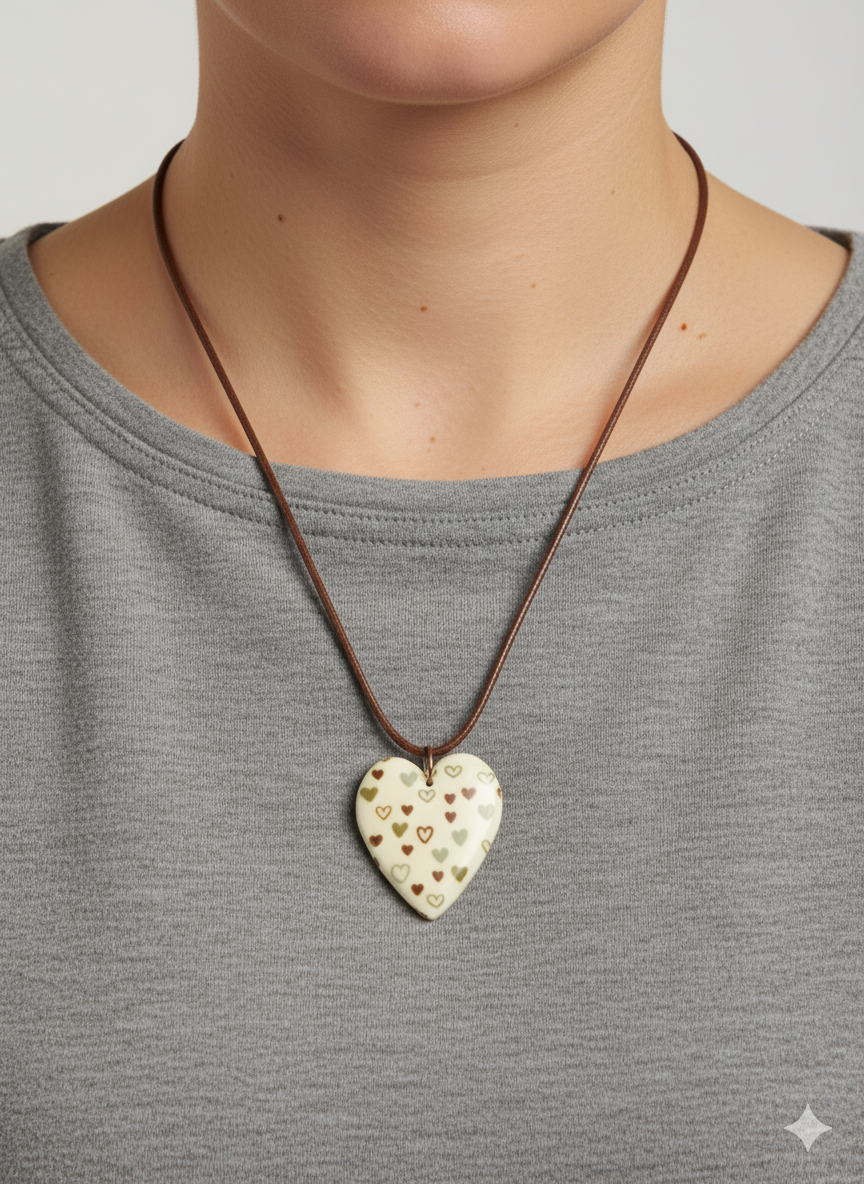 Colgante corazón estampado
