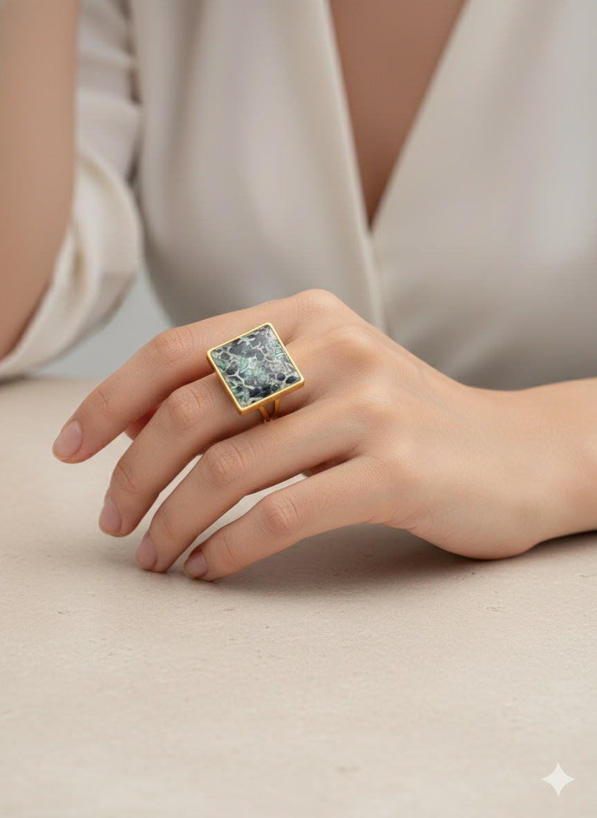 Anillo ajustable piel de serpiente