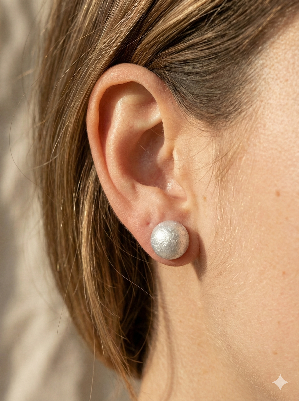 Pendientes arcilla polimerica acabado perla