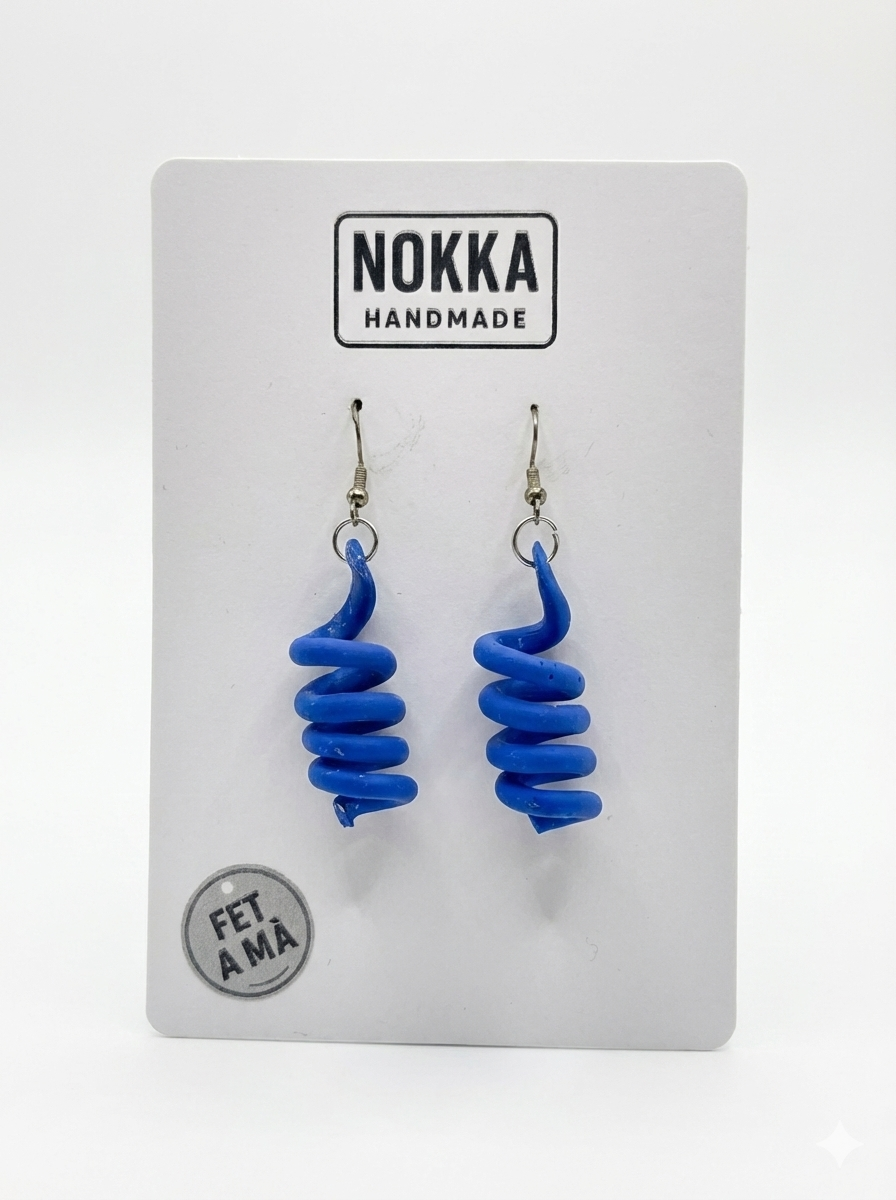 Pendientes colección espiral azules