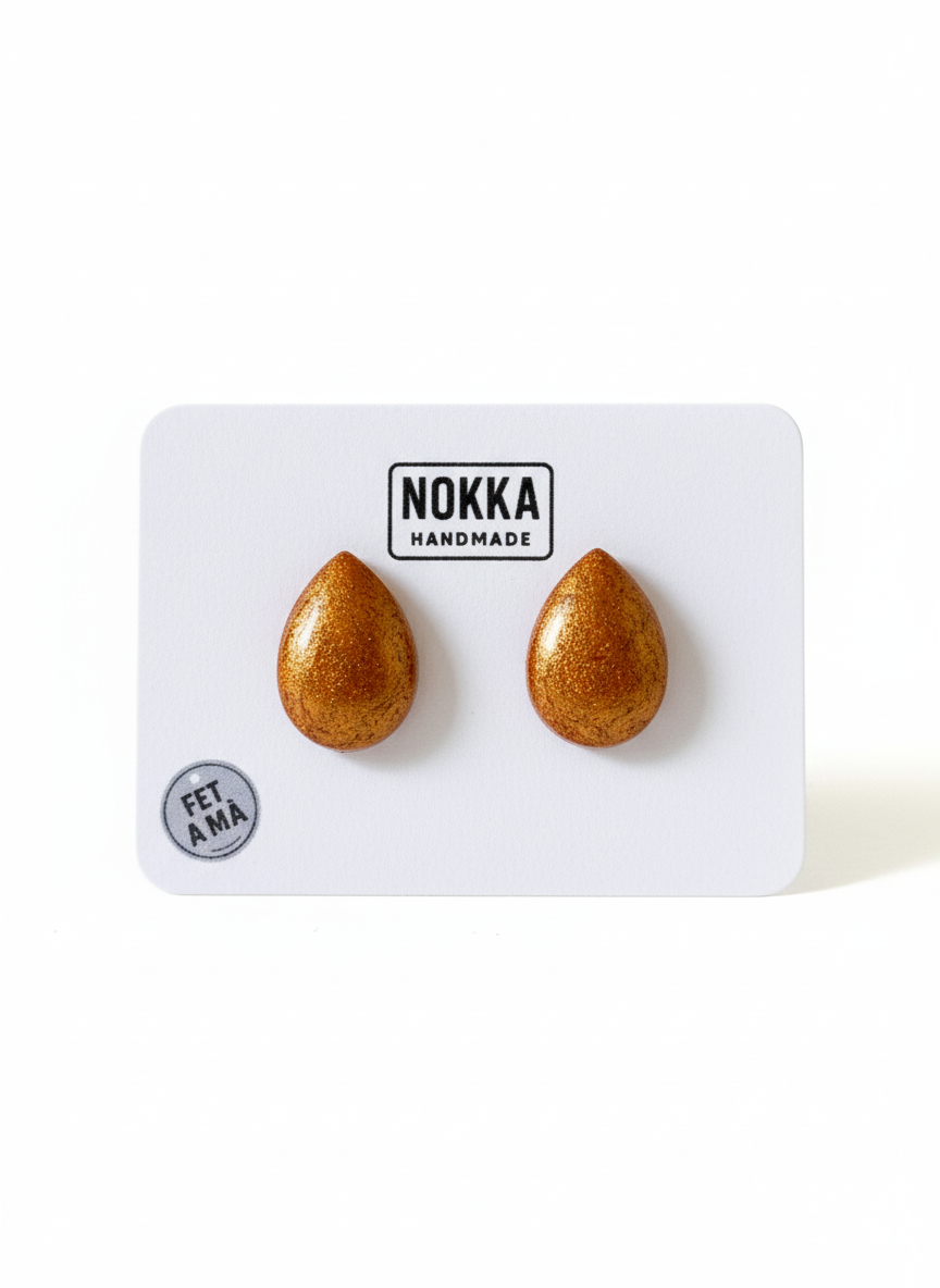 Pendientes botón resina