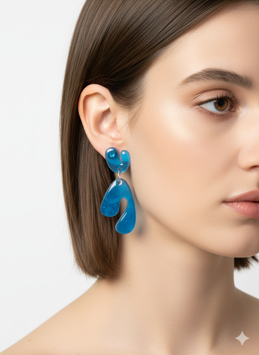 Pendientes translúcidos azules
