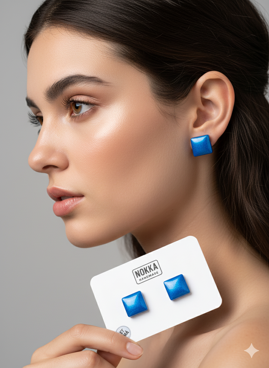 Pendientes botón resina