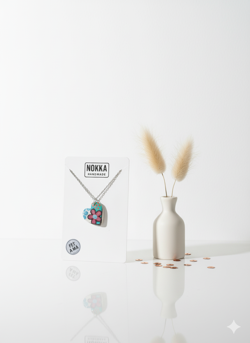 Colgante corazón estampado