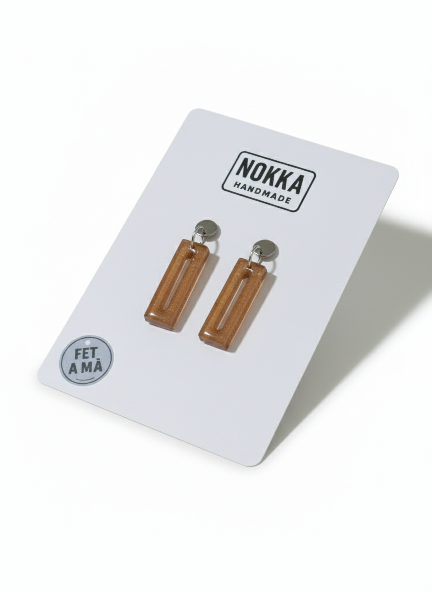 Pendientes largos caramelo