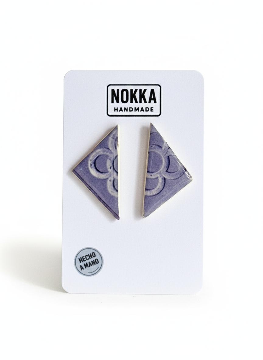 Pendientes botón mosaico Barcelona