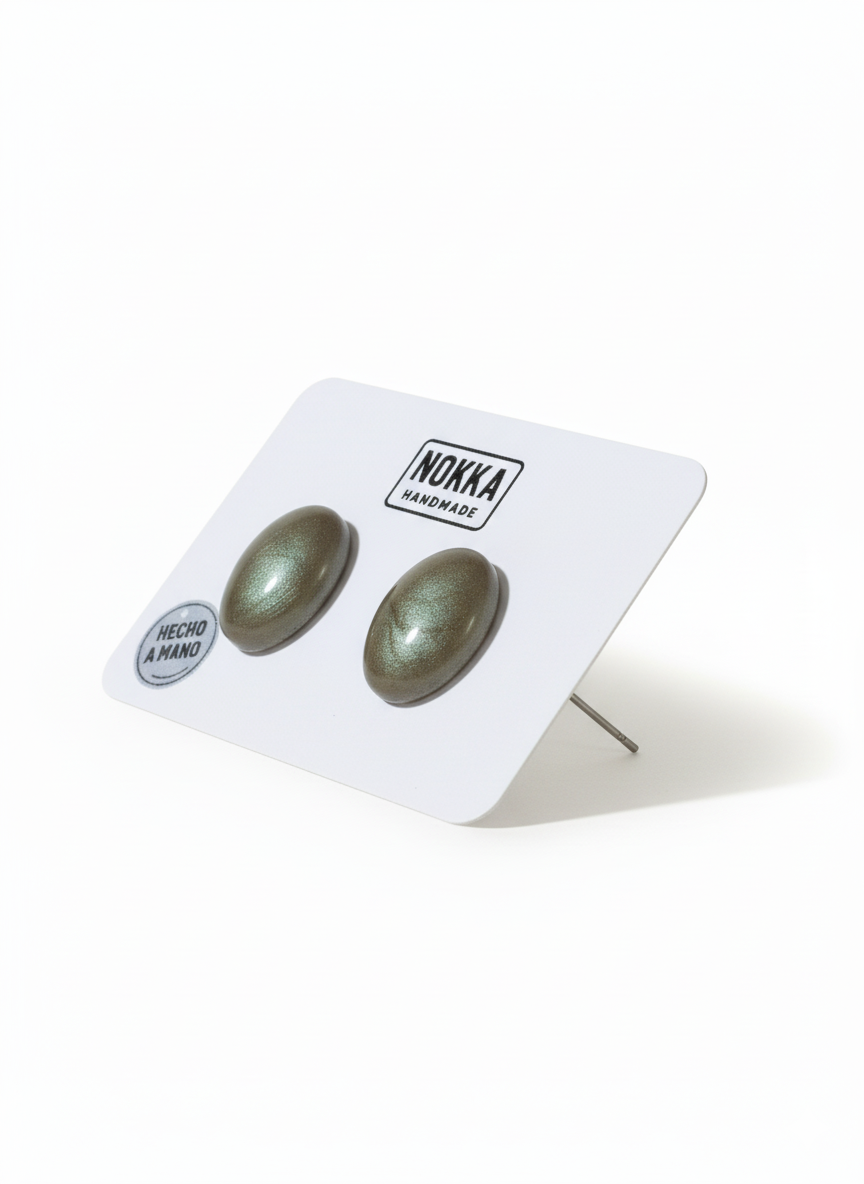 Pendientes botón resina