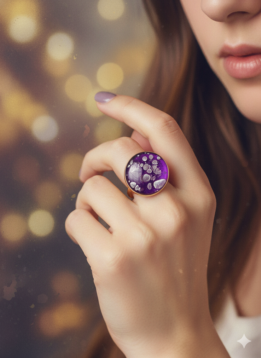 Anillo ajustable acero inoxidable y resina