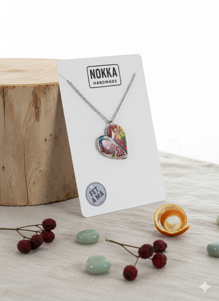 Colgante corazón estampado