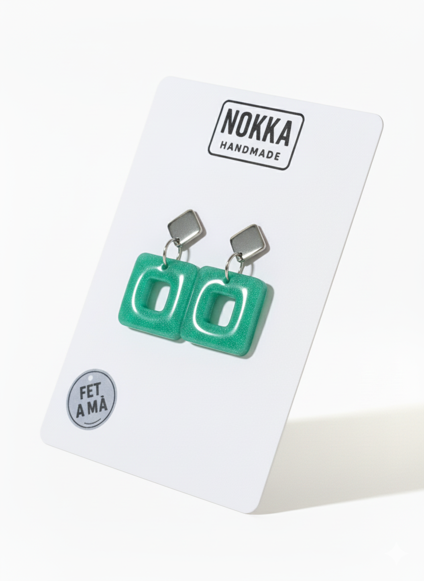 Pendientes cuadrados verdes