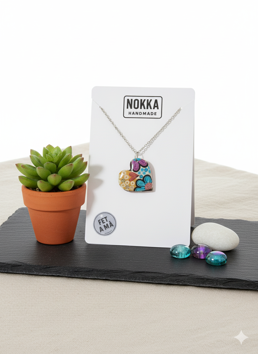 Colgante corazón estampado