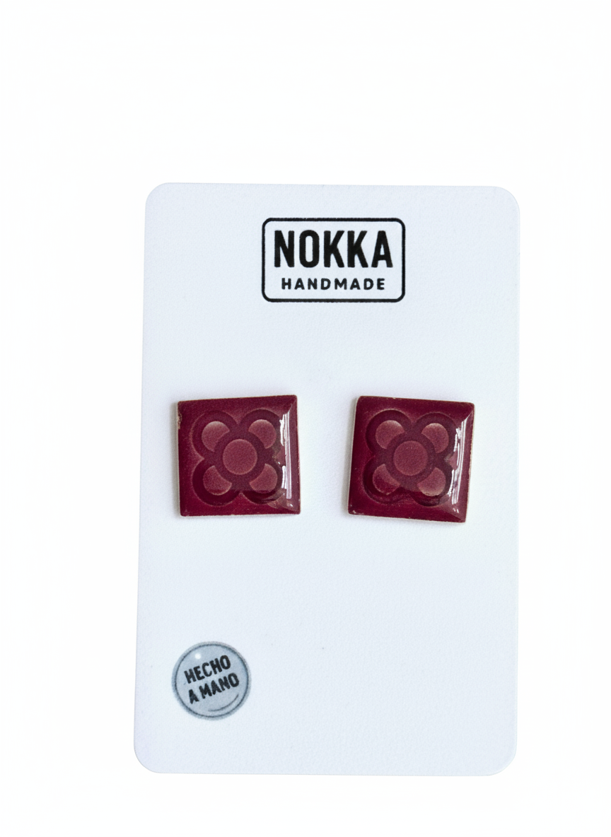 Pendientes botón mosaico Barcelona