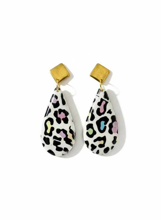 Pendientes lagrima animal print