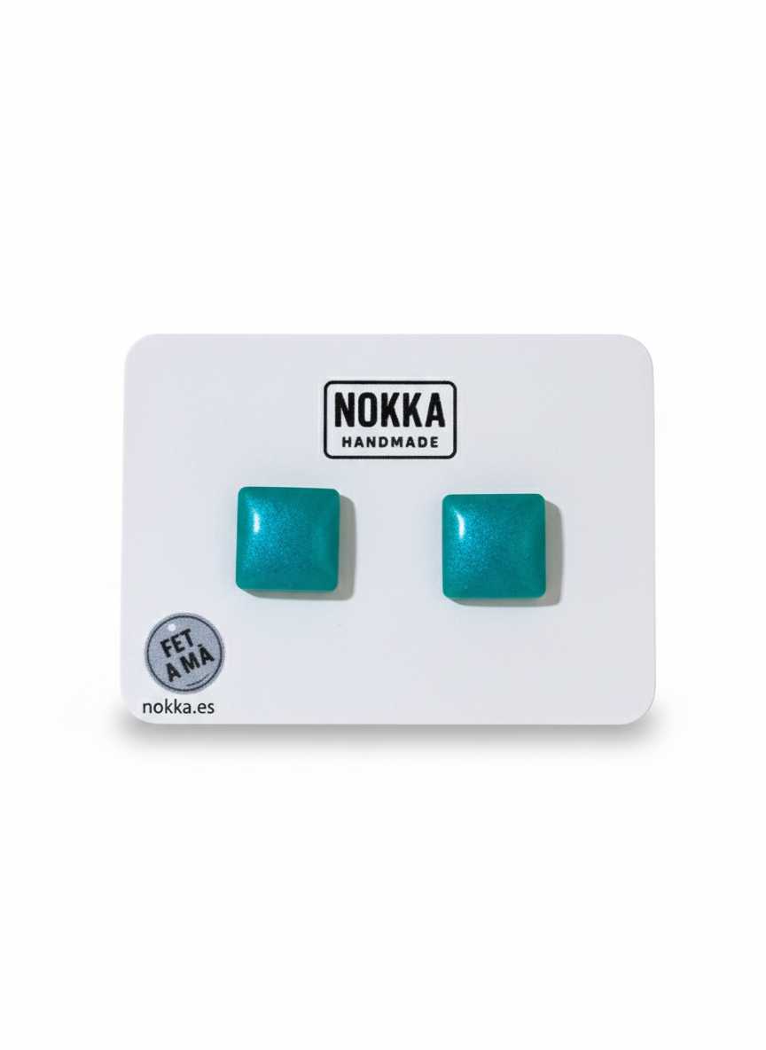 Pendientes botón resina