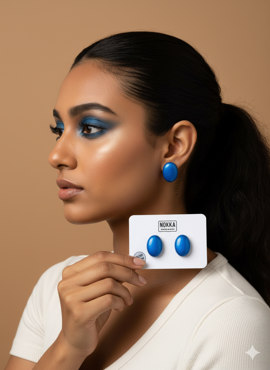 Pendientes botón resina