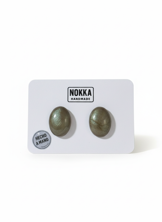 Pendientes botón resina