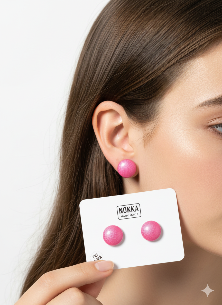 Pendientes botón resina