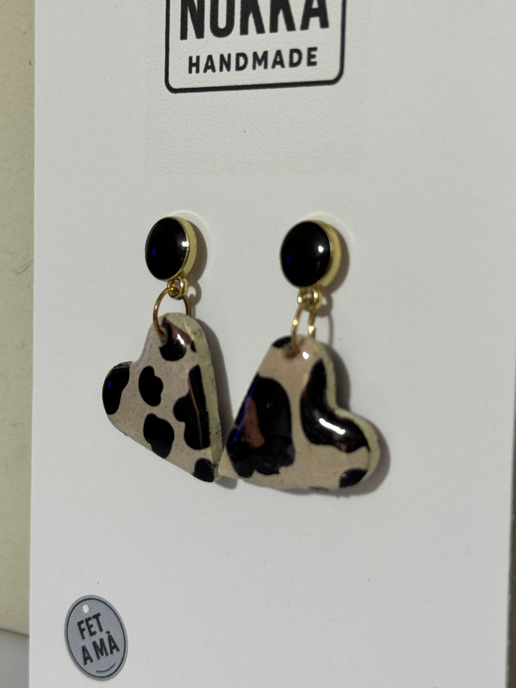 Pendientes corazón animal print