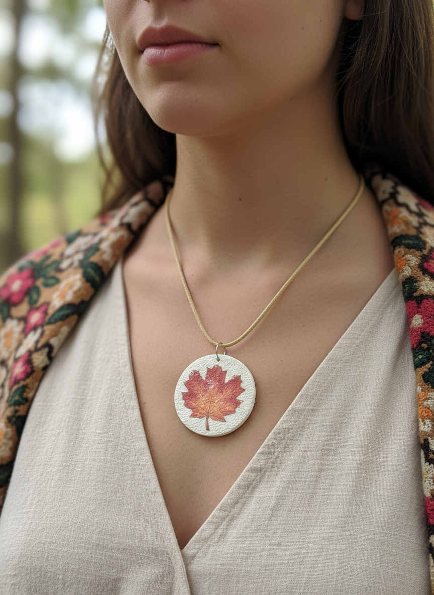 Colgante circular hoja