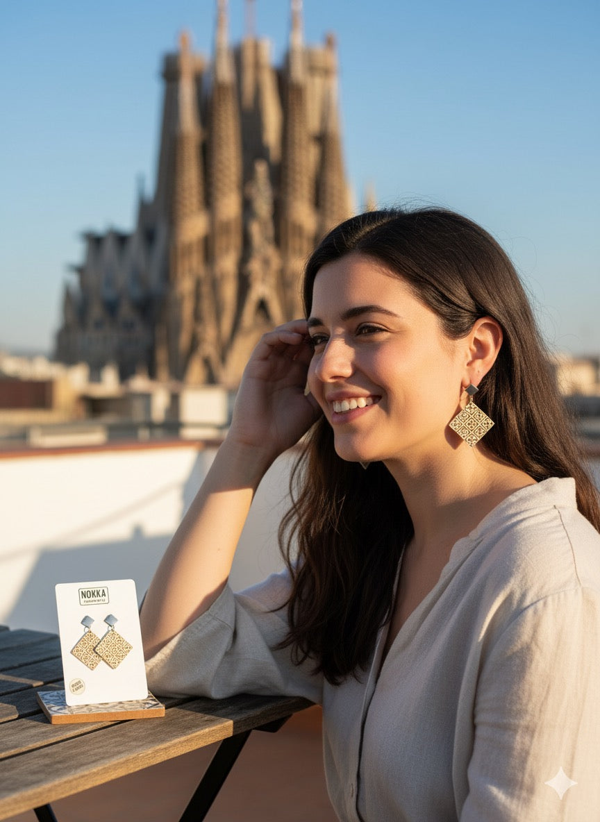 Pendientes Panot cuadrado colección Barcelona