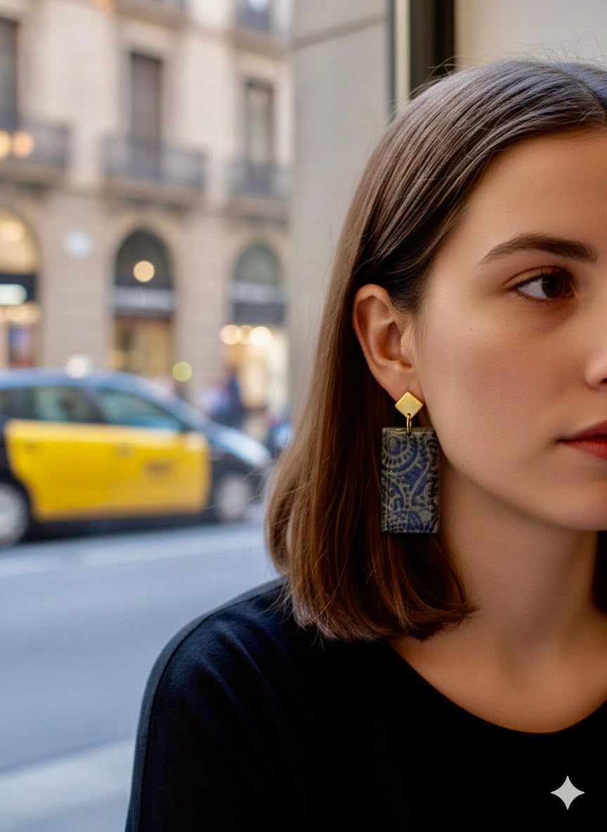 Pendientes Panot Barcelona rectangulares