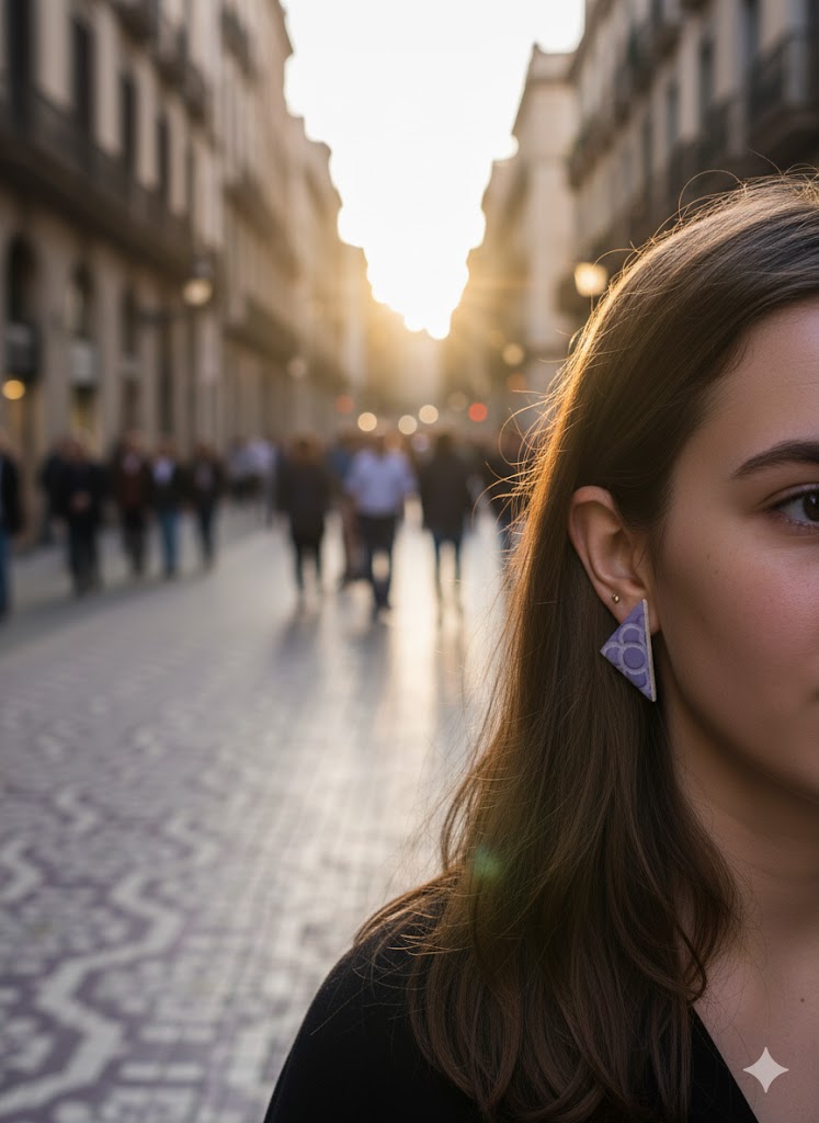 Pendientes botón mosaico Barcelona